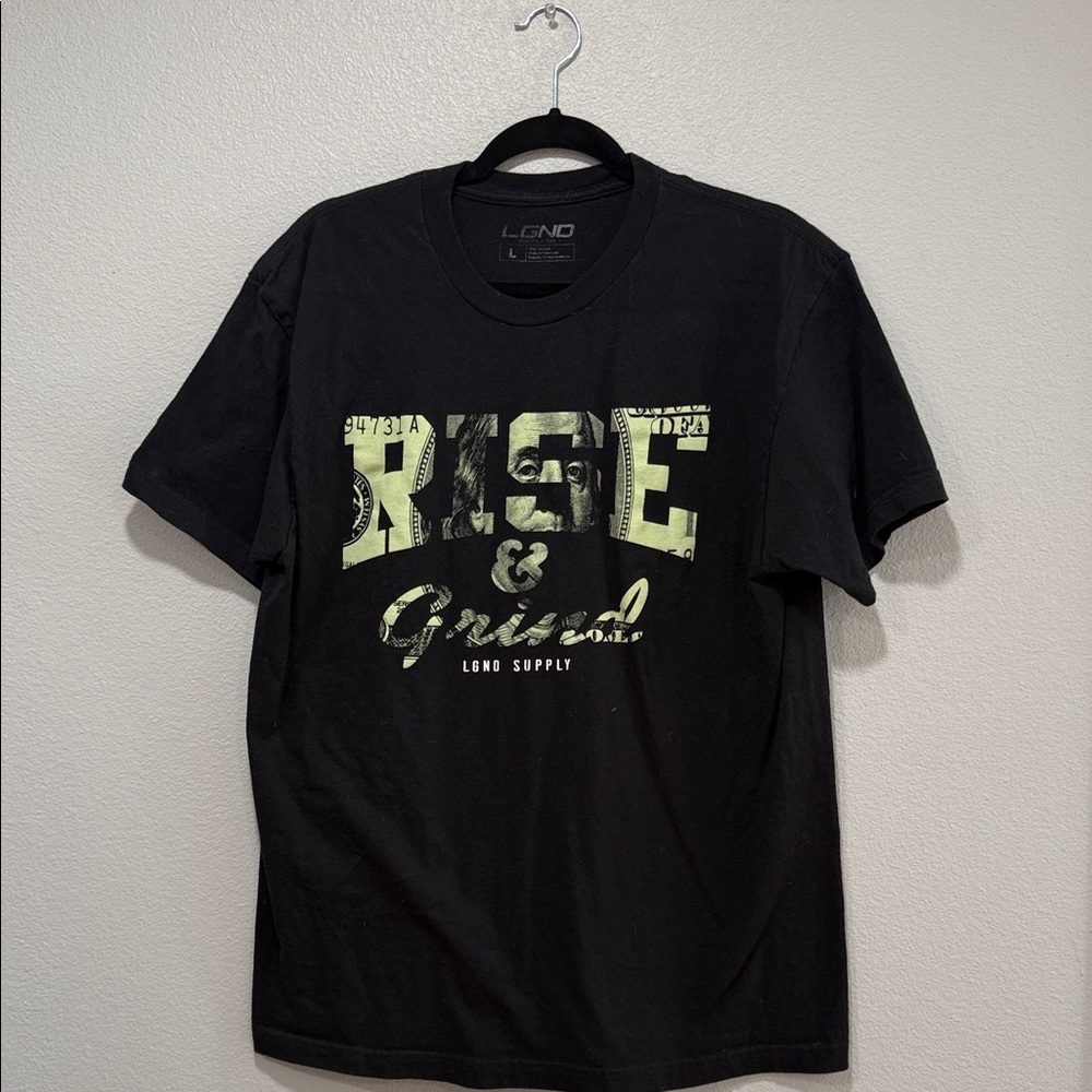 Rise and Grind Black Graphic T-Shirt for Men